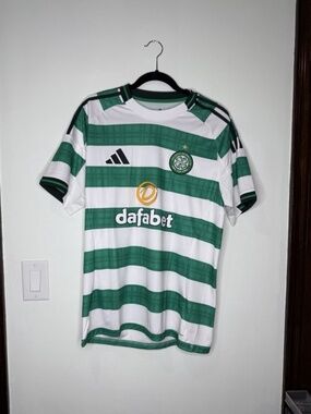 Adidas White/Green CELTIC FC 25/26 HOME Jersey Soccer JI7265 Mens Large NEW